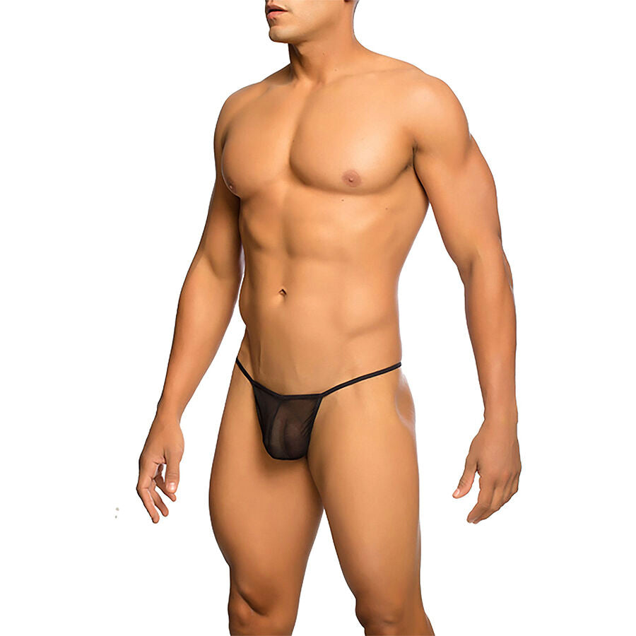 MOB - Läpikuultava T-mallinen string, musta L/XL