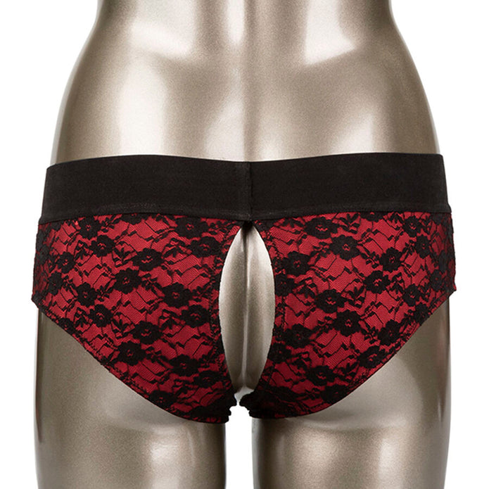 CALEXOTICS - SCANDAL SET OF CROTCHLESS PANTIES WITH DILDO SIZE S/M