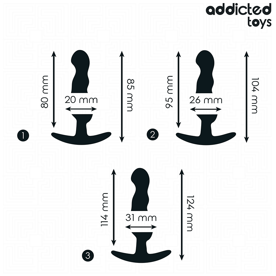 ADDICTED TOYS - SATS MED 3 ANALPLUGGAR I SILIKON MODELL 1