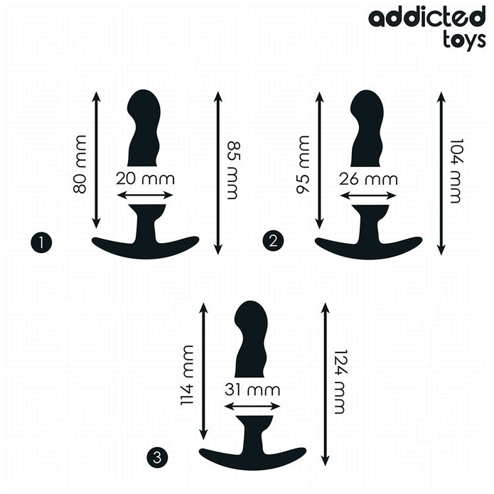 ADDICTED TOYS - SATS MED 3 ANALPLUGGAR I SILIKON MODELL 1