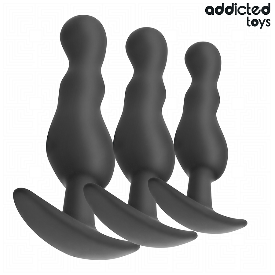 ADDICTED TOYS - SATS MED 3 ANALPLUGGAR I SILIKON MODELL 1