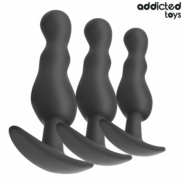 ADDICTED TOYS - Silikoninen anaalitappisarja, 3 osaa, malli 1