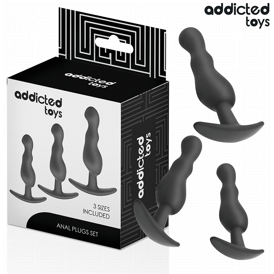 ADDICTED TOYS - SATS MED 3 ANALPLUGGAR I SILIKON MODELL 1