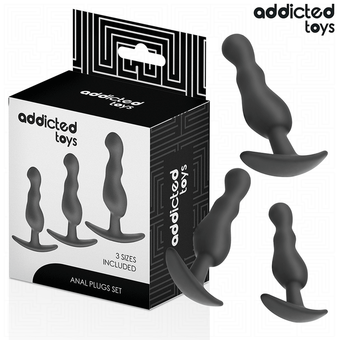 ADDICTED TOYS - SATS MED 3 ANALPLUGGAR I SILIKON MODELL 1