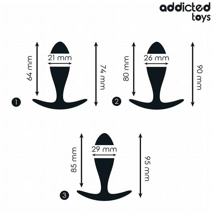 ADDICTED TOYS - 3-osainen silikoninen anaalitappisetti, malli 2
