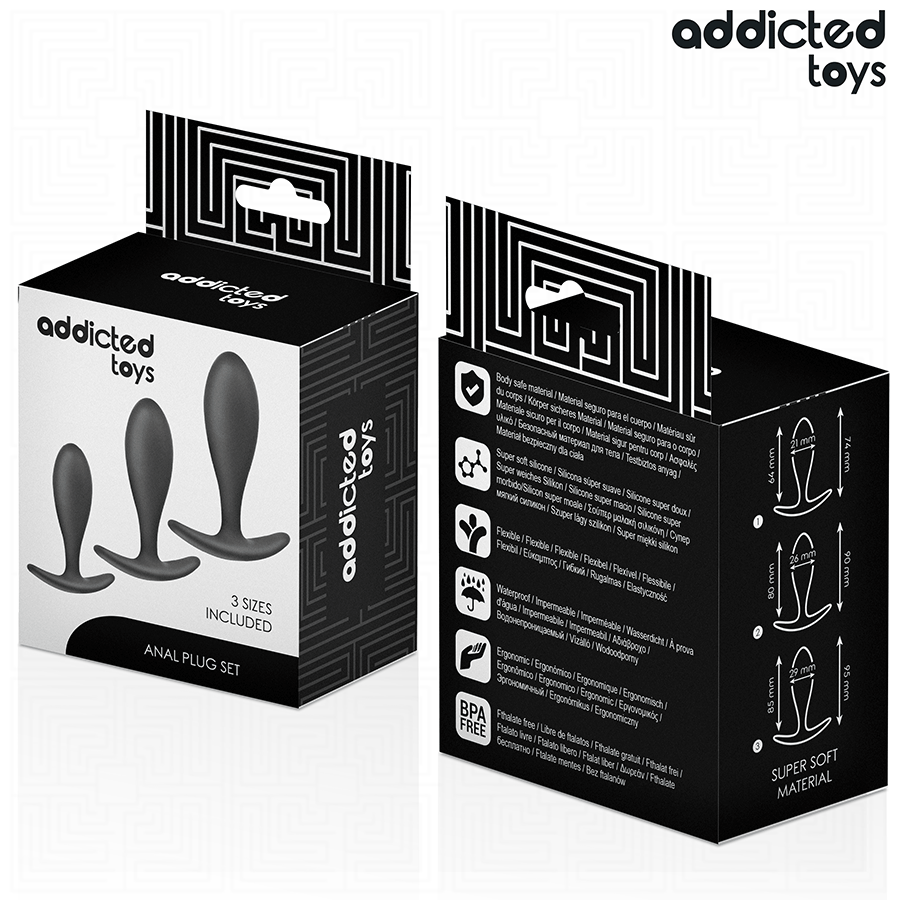ADDICTED TOYS - 3-osainen silikoninen anaalitappisetti, malli 2