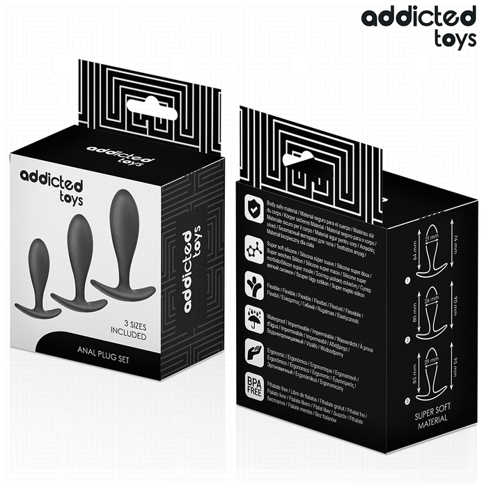 ADDICTED TOYS - 3-osainen silikoninen anaalitappisetti, malli 2