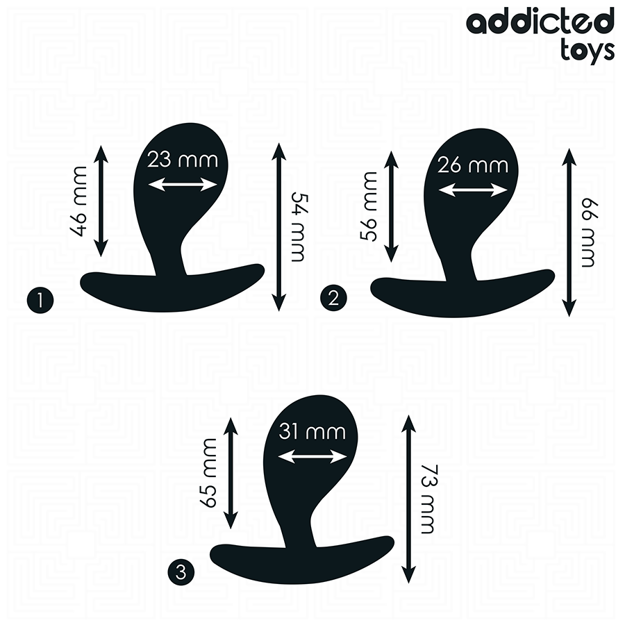 ADDICTED TOYS - 3-osainen silikoninen anaalitappisarja eri kokoja