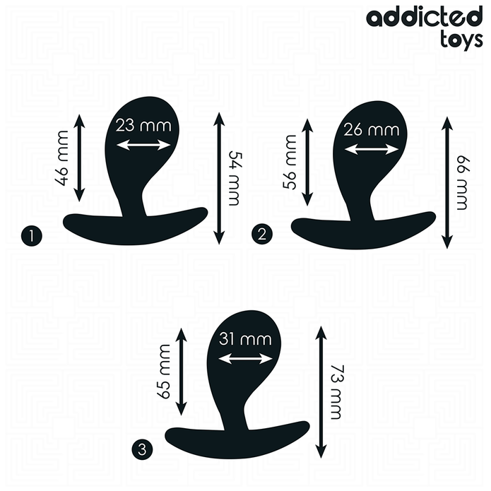 ADDICTED TOYS - 3-osainen silikoninen anaalitappisarja eri kokoja