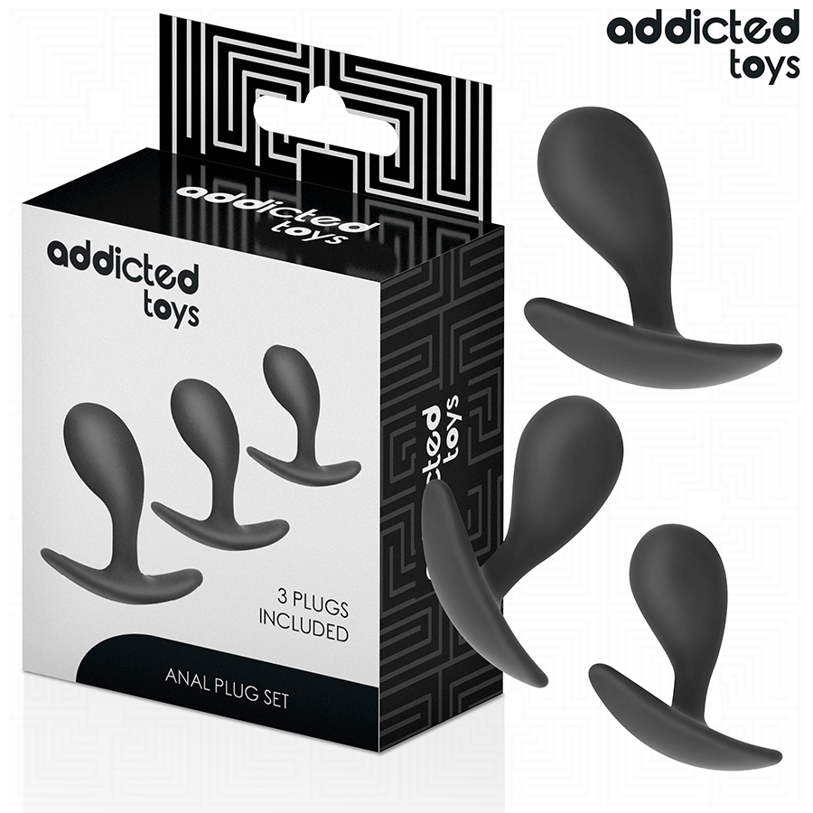 ADDICTED TOYS - 3-osainen silikoninen anaalitappisarja eri kokoja