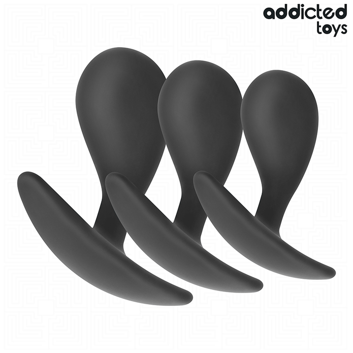 ADDICTED TOYS - 3-osainen silikoninen anaalitappisarja eri kokoja