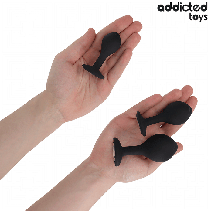 ADDICTED TOYS - Silikoniset anaalitapit 3 kpl – korukärjellä