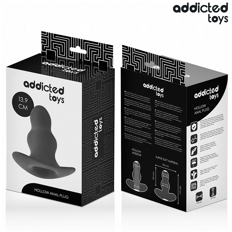 ADDICTED TOYS - KÖNSÖPPNINGSPLUGG I SILIKON, IHÅLIG, STORLEK XL 13,9 CM