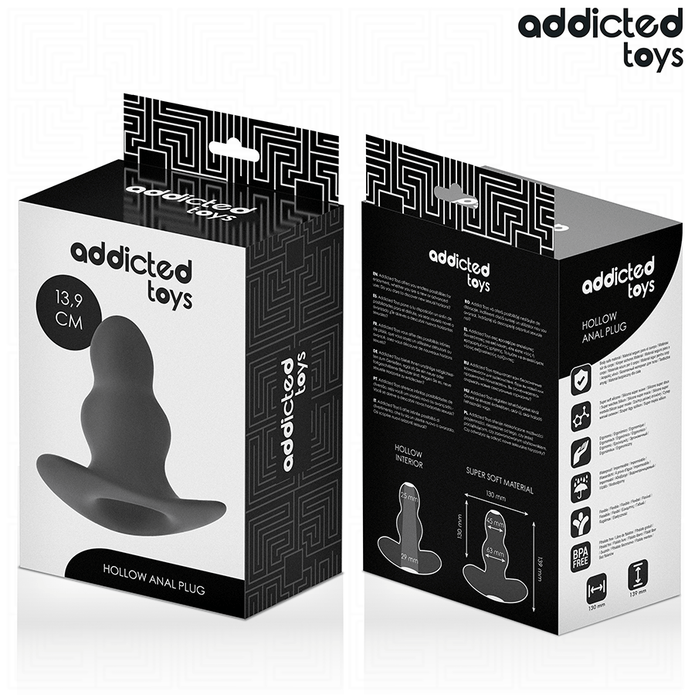 ADDICTED TOYS - KÖNSÖPPNINGSPLUGG I SILIKON, IHÅLIG, STORLEK XL 13,9 CM