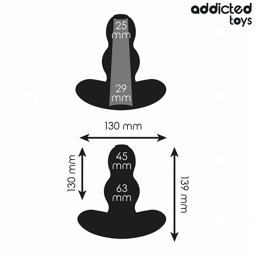 ADDICTED TOYS - KÖNSÖPPNINGSPLUGG I SILIKON, IHÅLIG, STORLEK XL 13,9 CM