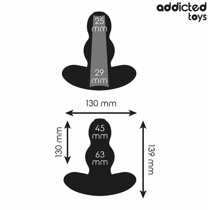 ADDICTED TOYS - KÖNSÖPPNINGSPLUGG I SILIKON, IHÅLIG, STORLEK XL 13,9 CM