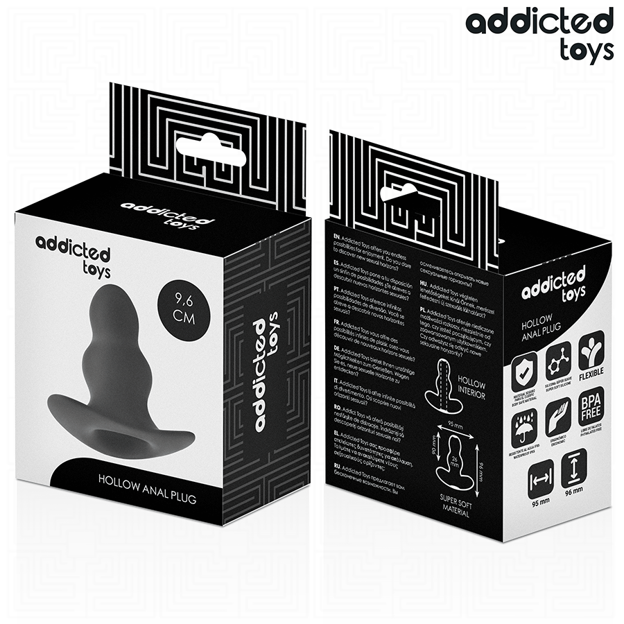 ADDICTED TOYS - HOLLOW ANAL PLUG SILICONE SIZE M 9.6 CM