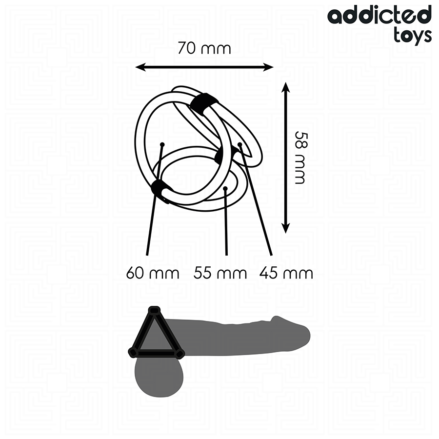 ADDICTED TOYS - Penisrengas kolmella renkaalla