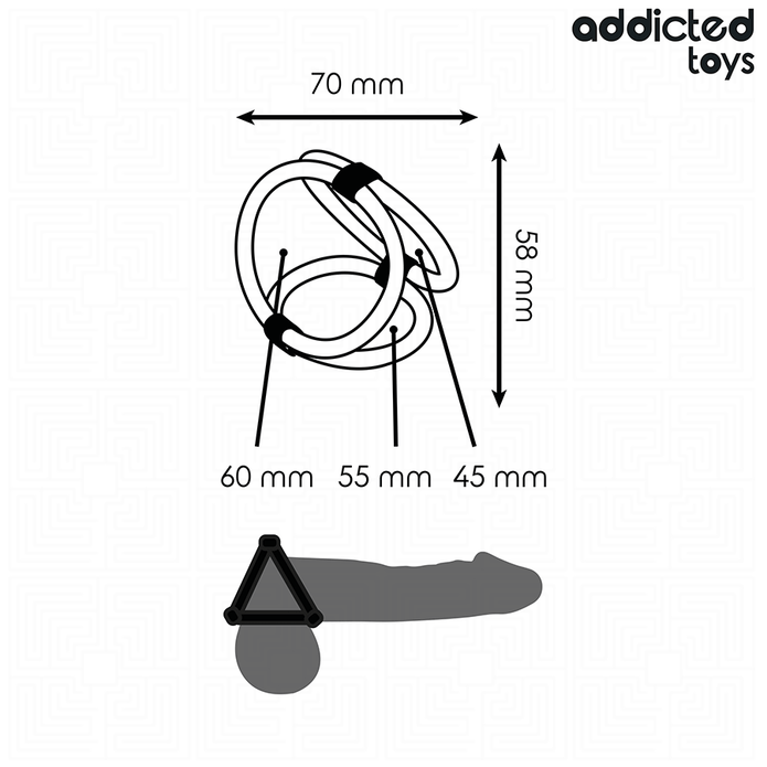 ADDICTED TOYS - Penisrengas kolmella renkaalla