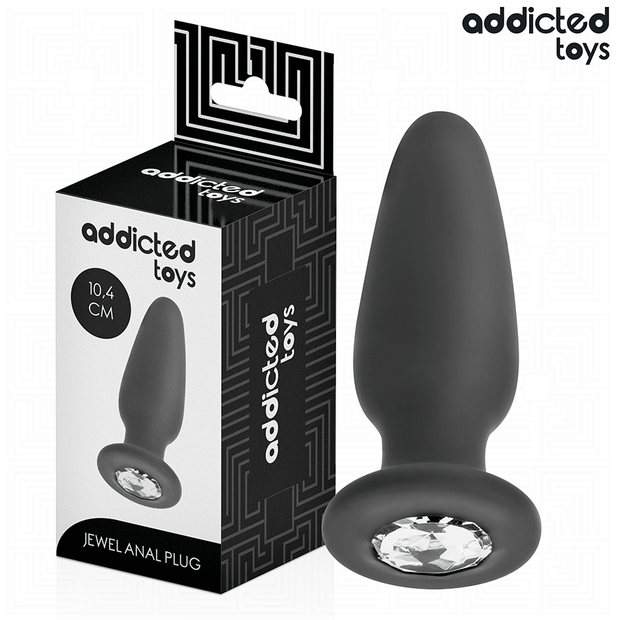 ADDICTED TOYS - Silikoninen jalokivikoristeinen anustappi M 10,4 cm