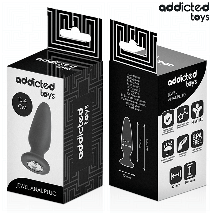 ADDICTED TOYS - ANAL PLUG WITH JEWEL SILICONE SIZE M 10.4 CM