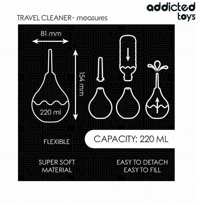 ADDICTED TOYS - TRAVEL ANAL CLEANER SIZE L 220 ML