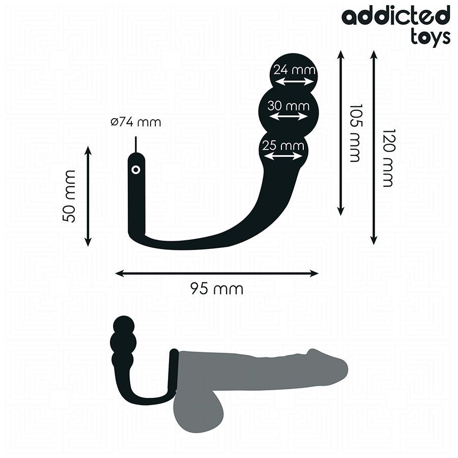 ADDICTED TOYS - Silikoninen anaalitappi renkaalla, malli 1