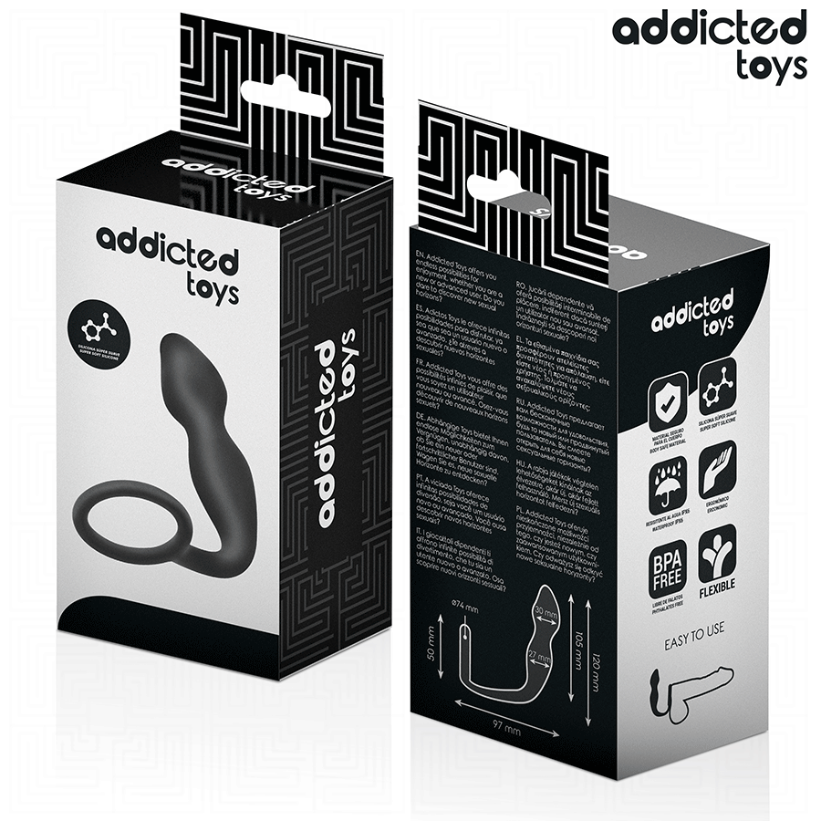 ADDICTED TOYS - Silikoninen anaalitappi ja penisrengas Model 2