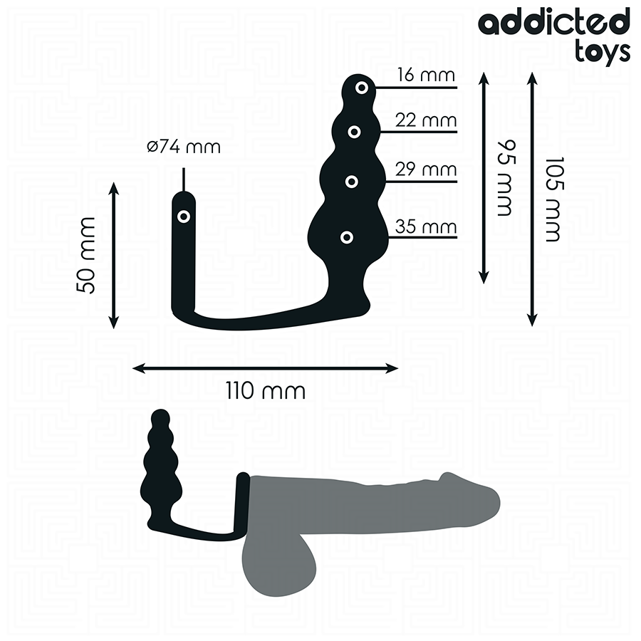 ADDICTED TOYS - Silikoninen anaalitappi renkaalla, malli 5