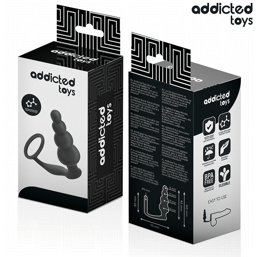 ADDICTED TOYS - Silikoninen anaalitappi renkaalla, malli 5