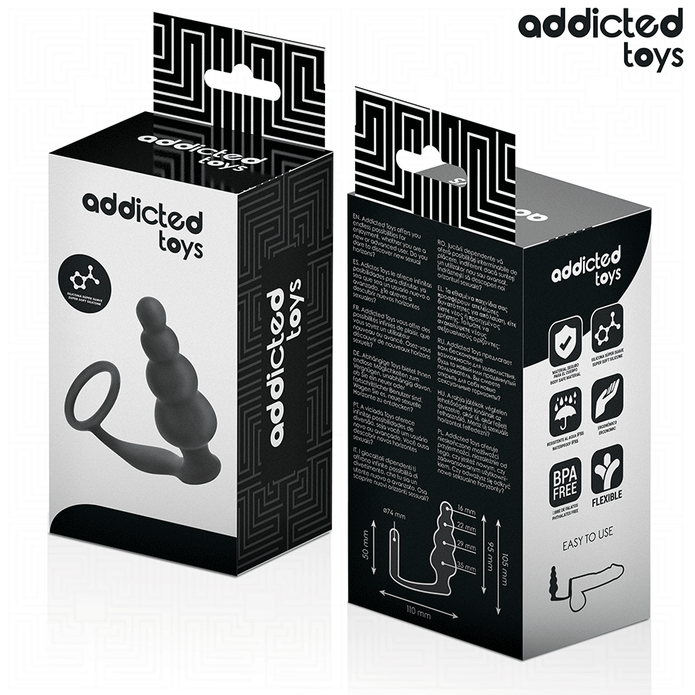 ADDICTED TOYS - Silikoninen anaalitappi renkaalla, malli 5