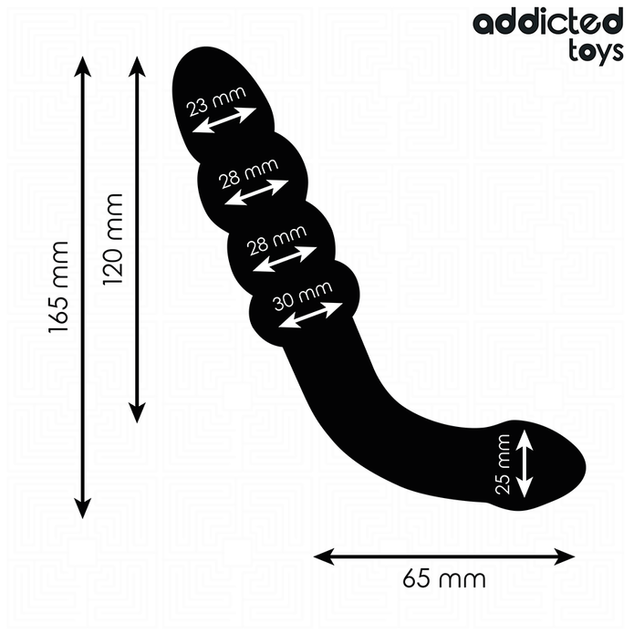 ADDICTED TOYS - DOUBLE ANAL MASSAGER SILICONE 16.5 CM