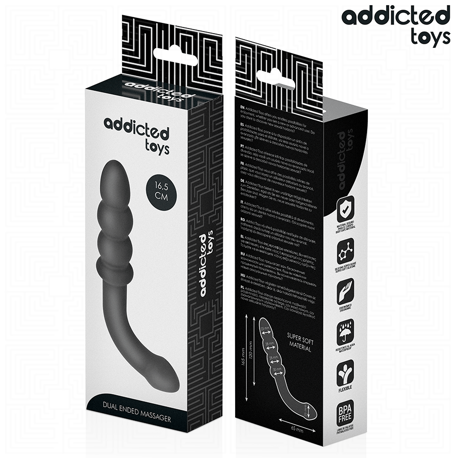 ADDICTED TOYS - DOUBLE ANAL MASSAGER SILICONE 16.5 CM