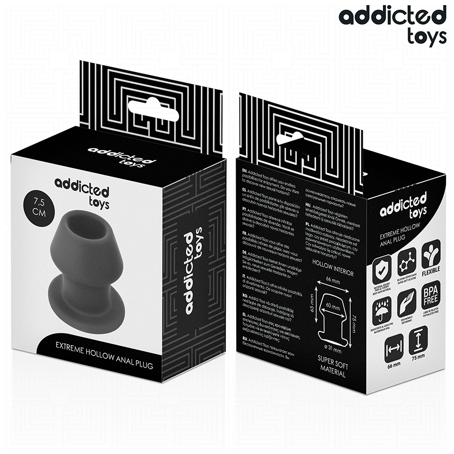 ADDICTED TOYS - EXTREME HOLLOW ANALPLUGG SILIKON STORLEK S 7,5 CM
