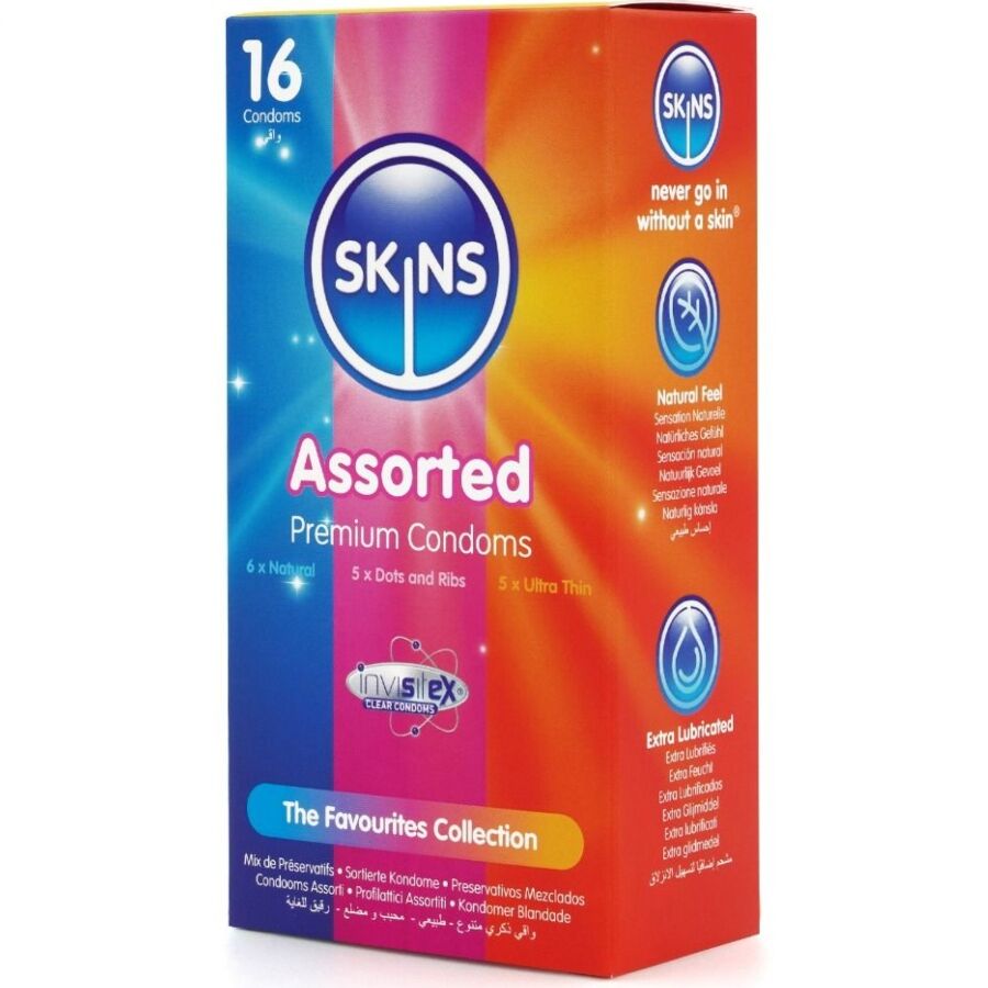 SKINS - 16 kpl erilaista premium-kondomia 