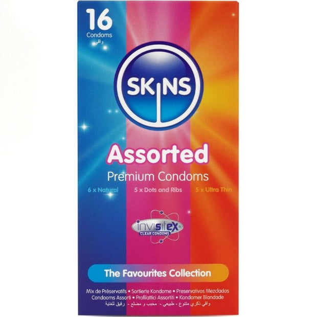 SKINS - 16 kpl erilaista premium-kondomia 