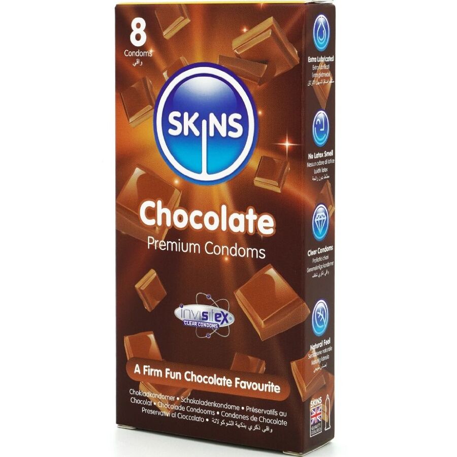 SKINS - Suklaan makuiset kondomit, 8kpl