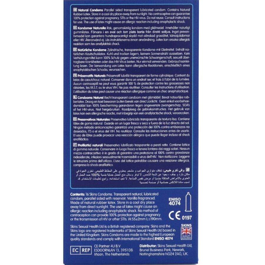 SKINS – NATURLIGA PREMIUMKONDOMER FÖRPACKNING MED 16
