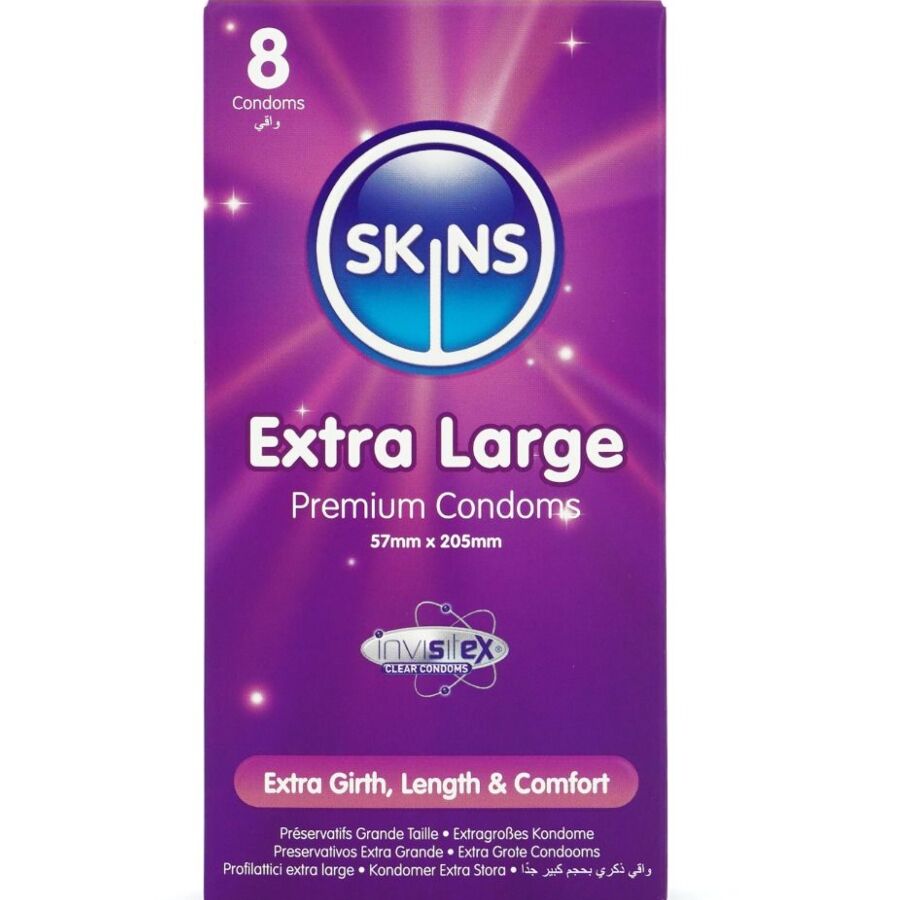 SKINS - Ekstra isot-kondomit, 8kpl