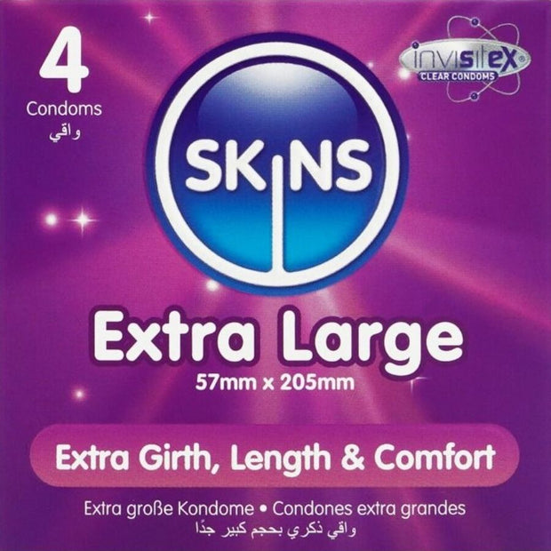 SKINS - Ekstra isot-kondomit, 4kpl