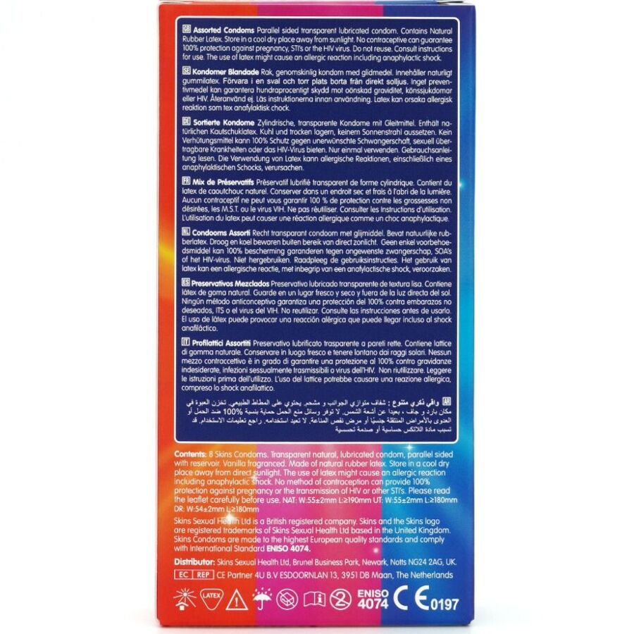 SKINS - ASSORTED PREMIUM CONDOMS PACK 8
