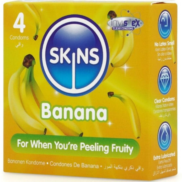 SKINS - BANANA PREMIUM kondomit 4 kpl