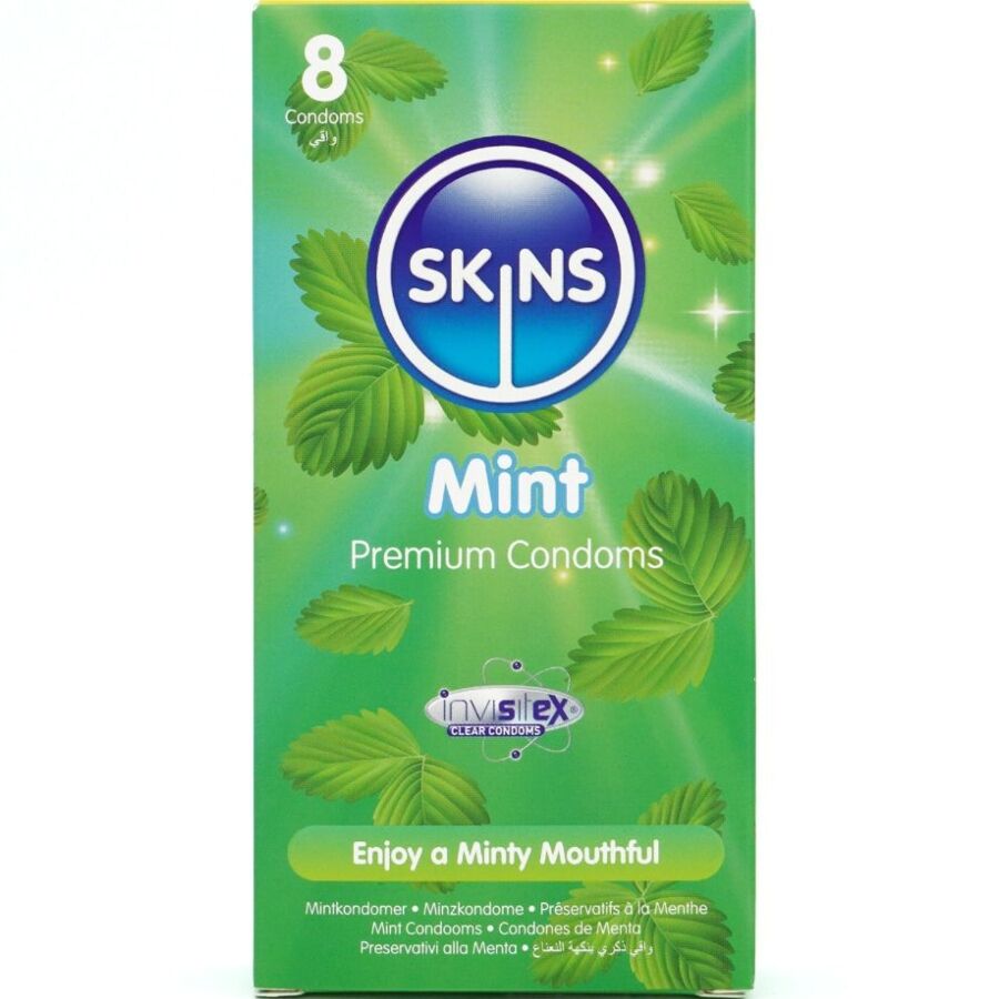 SKINS - Mintunmakuinen premium-kondomipakkaus 8 kpl