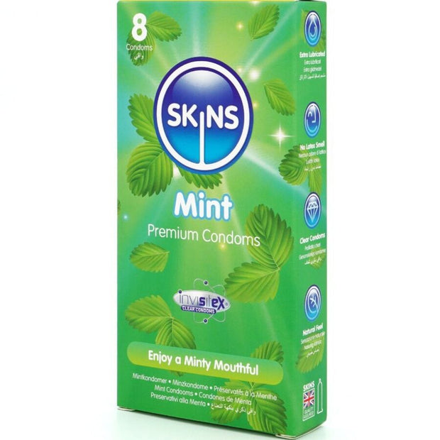 SKINS - Mintunmakuinen premium-kondomipakkaus 8 kpl