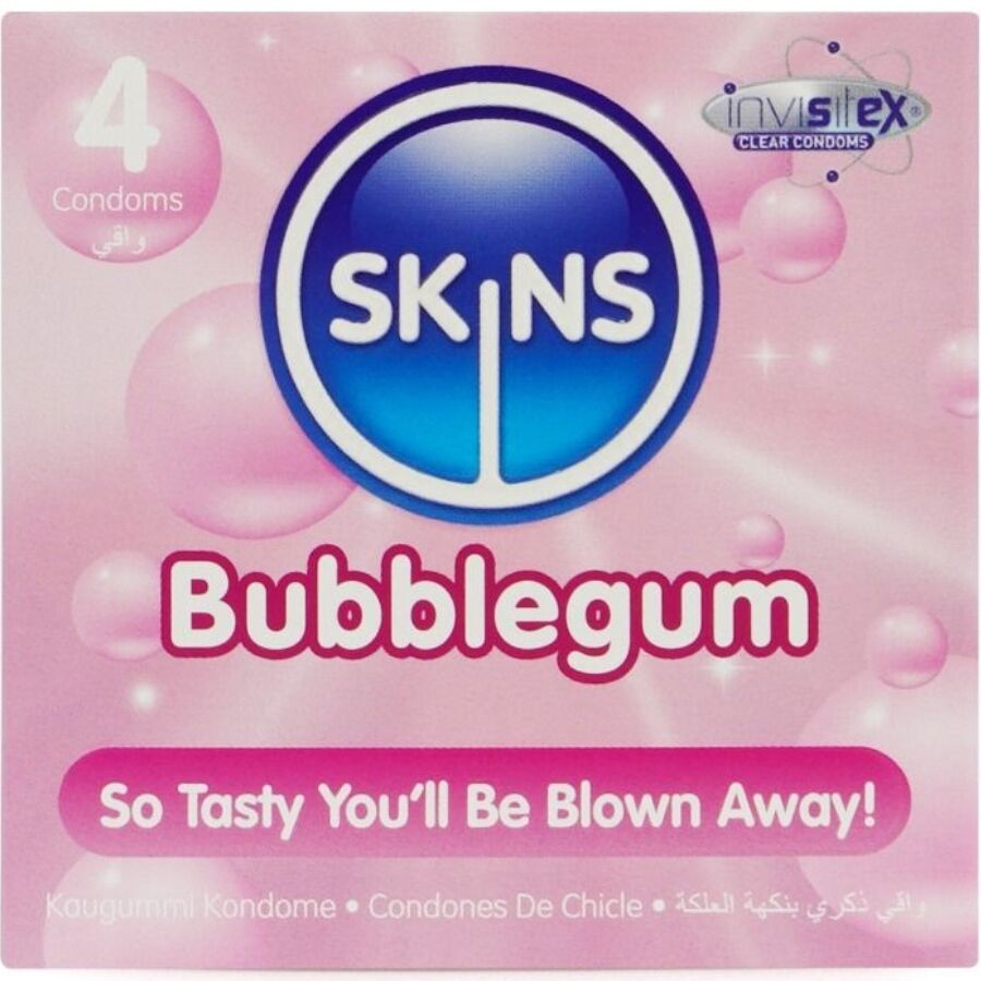 SKINS - Bubblegum 4 kpl makukondomit