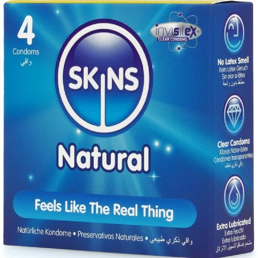 SKINS - Natural Premium -kondomipakkaus 4 kpl