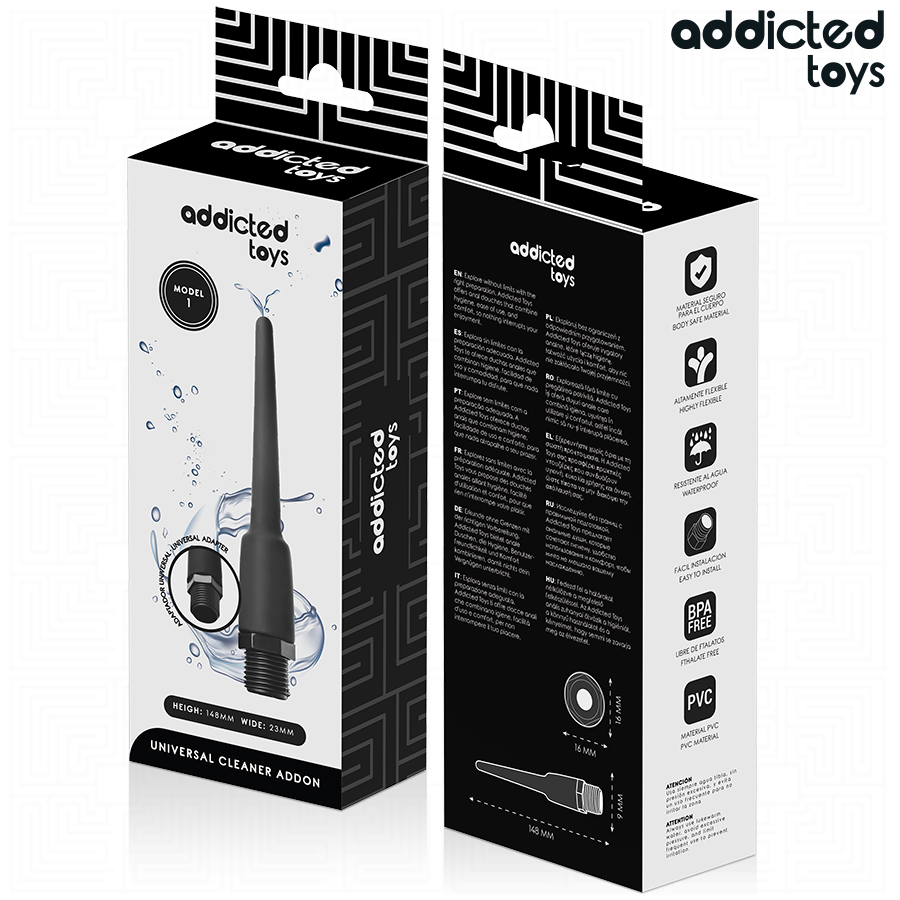 ADDICTED TOYS - Anaalipuhdistaja universaalilla adapterilla, malli 1