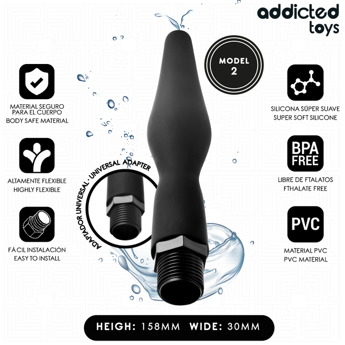 ADDICTED TOYS - ANALRENGÖRARE MED UNIVERSALADAPTER MODELL 2