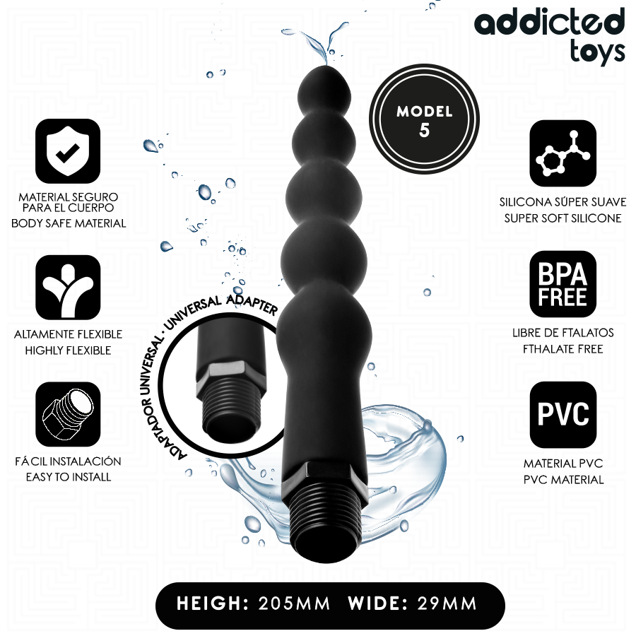 ADDICTED TOYS - Anaalipuhdistaja malli 5 universaalisovittimella