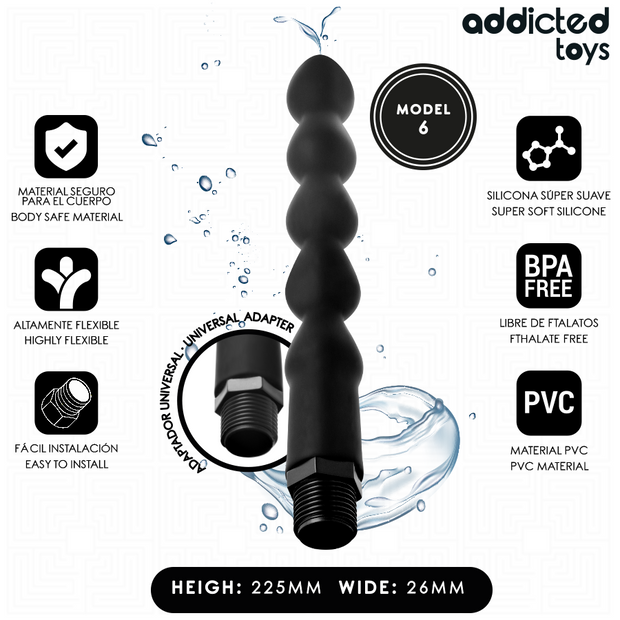 ADDICTED TOYS - Anaalipuhdistin universaalilla sovittimella, malli 6